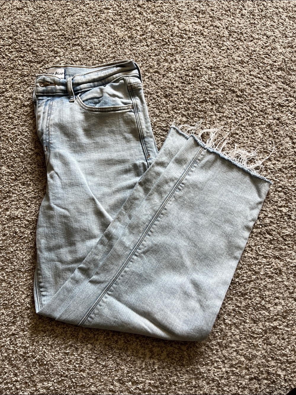 High waisted straight leg jeans
